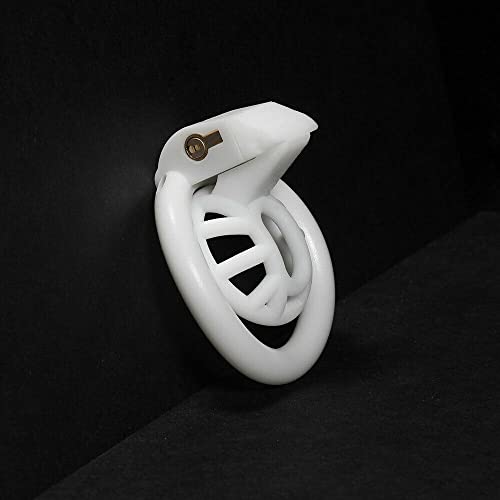 Cobra Male Chastity Device Positive/Negative with 4 Rings Super Small Cage (Innie White) - Innie White