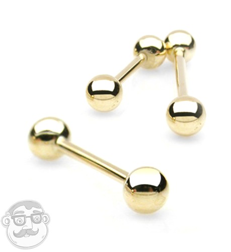 14kt Solid Gold Barbell | 16G (3/8" - 10mm) - 4mm ball