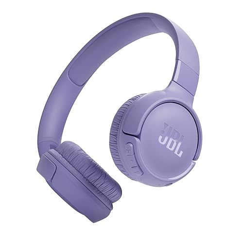 JBL Tune 520BT - Wireless On-Ear Headphones, Up to 57H Battery Life and Speed Charge, Lightweight, Comfortable and Foldable Design, Hands-Free Calls with Voice Aware (Purple) - Purple