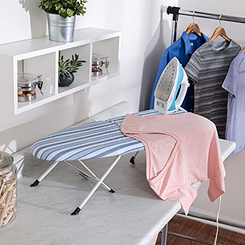 Honey-Can-Do Folding Tabletop Ironing Board with Iron Rest BRD-09222 Blue, 32” L x 12” W - 32” L x 12” W - Blue