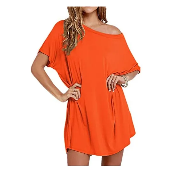 Women Loose T Shirts Home Short Shirt Mini Dresses Tops