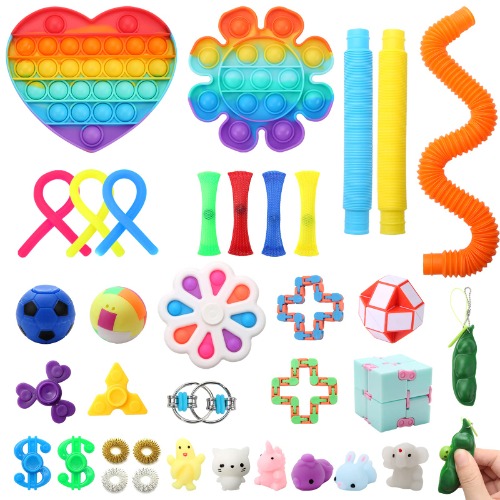 Fidget Pack, 35pcs Fidget Toys Set with Popping Fidget Sensory Toys for Kids and Adults Simple Fidget Stress Relief Kit Gift for Party Classroom Christmas Stocking - Heart