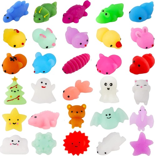 Resumplan Mochi Squishy Toys, 30 PCS Party Favors for Kids,Kawaii Squishies Stress Reliever Anxiety Toys, for Birthday, Halloween, Easter, Christmas,Classroom Prizes and Any Party Favor Sets - 30 PCS