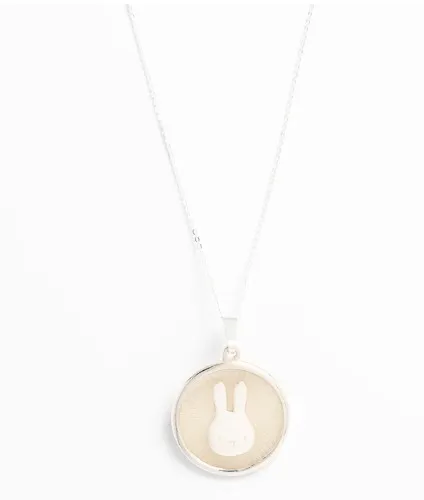 Miffy White Enamel Disc Necklace (Sterling Silver)