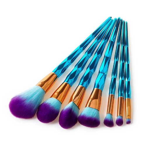 Blue Diamond Makeup Brush Set - 7pcs