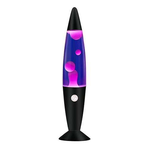 Vanful 16 Inches Purple Magma Lamp with White Wax Black Base Soothing Liquid Motion Lamp Home Decoration Bedroom Living Room Night Light for Adults Kids Boys Girls - Purple - 16"