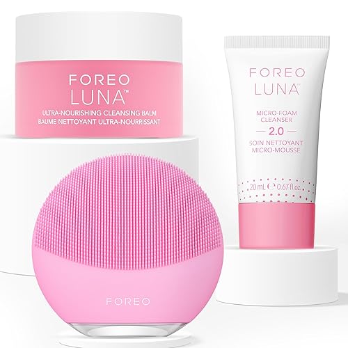 FOREO Luna Mini 3 - Premium Facial Cleansing Brush - Pearl Pink bundle