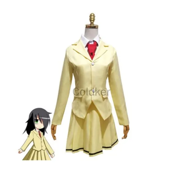 20.09US $ 45% de DESCUENTO|Disfraz de Anime WataMote Tomoko Kuroki para fiesta de Halloween, conjunto de vestido de uniforme amarillo JK para chicas encantadoras| |   - AliExpress