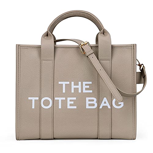 DKIIL NOIYB Women's Canvas Tote Bags Casual Canvas Crossbody Bag With Zipper Double Shoulder Straps Canvas Shoulder Bags for School Shopping Work Travel - A01-khaki