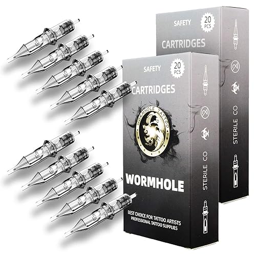 Wormhole Tattoo Cartridge Needles 50pcs Assorted Tattoo Needle Cartridges Round Liner Mixed 3RL 5RL 7RL 9RL 11RL (50pcs #12 Standard RL) - #12