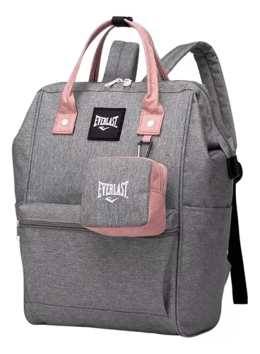Mochila Cartera Everlast Boca De Pez Laptop  + Monedero 