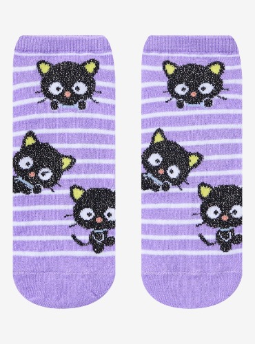 Chococat Glitter Stripes No-Show Socks
