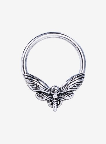Steel Silver Death Moth Hinged Clicker