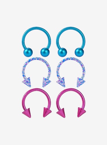 Steel Blue Splatter Circular Barbell 6 Pack