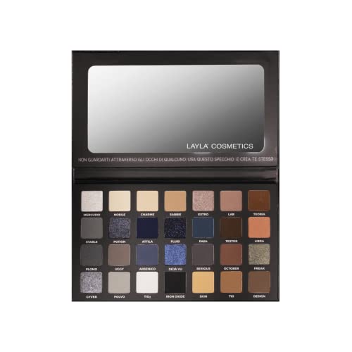 Creator Palette Ombretti Layla 28 Colori Duochrome, Metal Mirror, Butterspark, Mat Texture Morbida e Cremosa Anallergici e Nichel Testati Studio Cromatico Unico Personalizza il Tuo Makeup