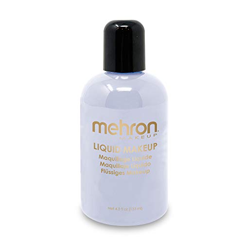 Mehron Makeup Liquid Makeup | Face Paint and Body Paint 4.5 oz (133 ml) (MOONLIGHT WHITE) - 4.5 Fl Oz (Pack of 1) - Moonlight White