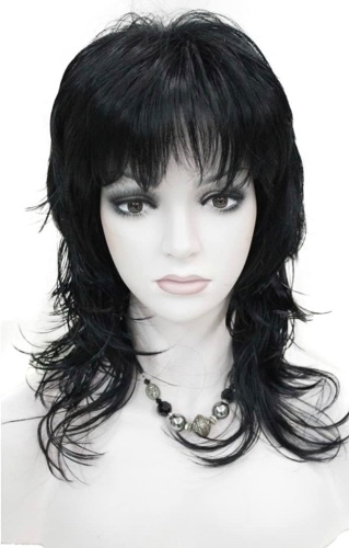 Amazon.com : Lydell Long Soft Shaggy Layered Black Wig Classic Cap Full Synthetic Wigs : Beauty & Personal Care