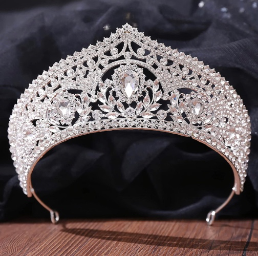 Amazon.com : WIOJEIGO Women's Crown Crystal Wedding Tiara Queen Rhinestone Headbands for Prom Birthday Party Silver : Beauty & Personal Care