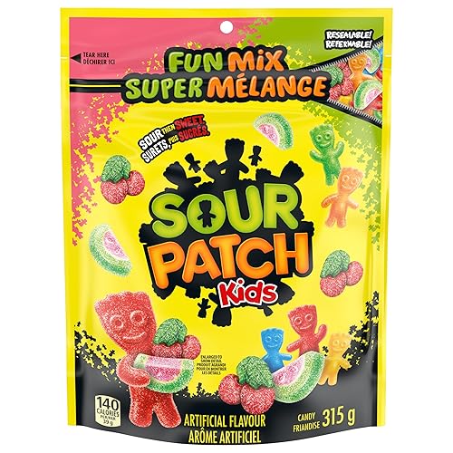Sour Patch Kids, Fun Mix Candy, Variety Pack, Resealable Bag, Gummy Candy, Sour then Sweet, 315 g - Fun Mix - 315g (Pack of 1)