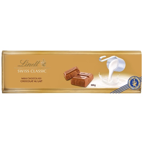 Lindt SWISS CLASSIC Gold Milk Chocolate Bar, 300 Grams