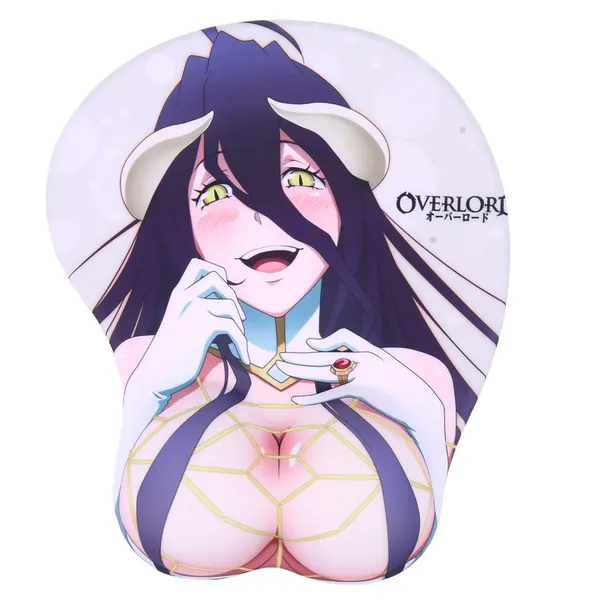 BOO ACE Overlord Albedo 3D Anime Mouse Pads with Wrist Rest Gaming Mousepads 2Way Skin (Overlord) - 