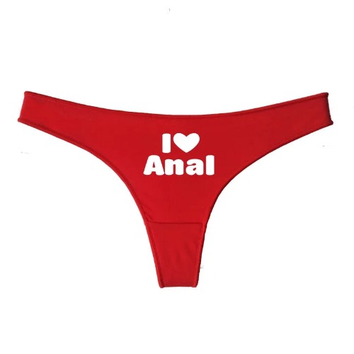 I Heart Anal Thong - Red/White / S