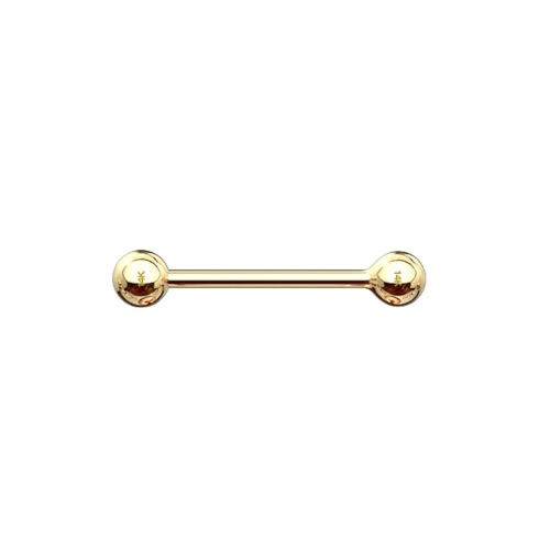 14kt Gold Straight Barbell | 12mm