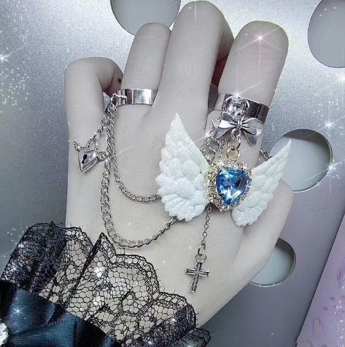 Angelic Goth Ring Set - White