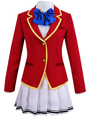 Classroom of the Elite Cos Horikita Suzune Cosplay Costume Dress Halloween Customize - X-Small - Red