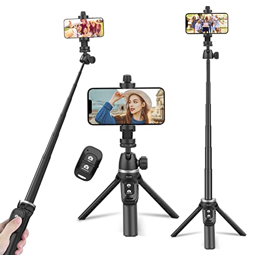 Torjim Selfie Stick Tripod with Remote, 40 inch Extendable Selfie Stick for iPhone, Portable & Lightweight Phone Tripod Compatible with iPhone/Android, Perfect for Selfies/Video Recording/Vlogging - 40inch