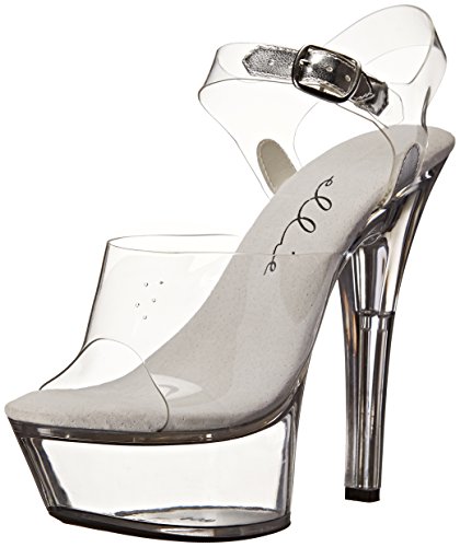 Ellie Shoes Women's 601 Brook Platform Sandal - 7 - Clear