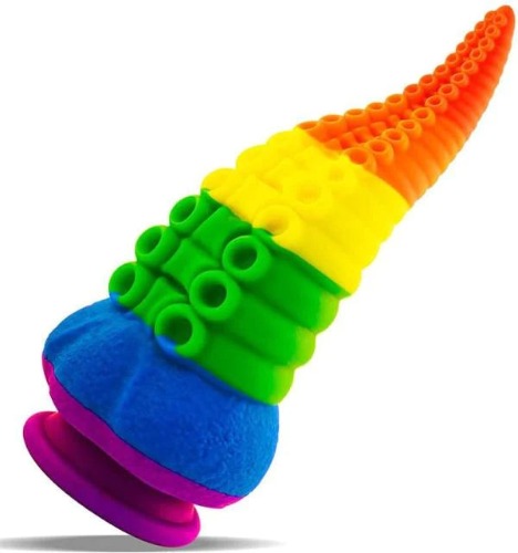 Bumpy Silicone Tentacle Ride - Rainbow