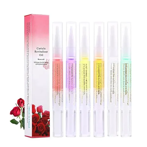 SULLMAR 6Pcs Nail Cuticle Oils Nail Nutrition Oil Pen Nail Nourishment Pens 6Smell Cuticle Revitalizer for Agnail Nourish Skin Nail Care - 6pcs - 6 Count (Pack of 1)