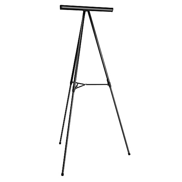 Amazon Basics High Boardroom Black Aluminum Flipchart Whiteboard and Display Easel Stand with Adjustable Height Telescope Tripod, Black, 37 x 18 x 28 Inches