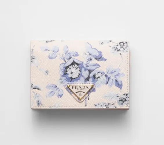 Small Printed Saffiano leather wallet