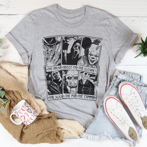 Horror Tarot Tee - Athletic Heather / 2XL