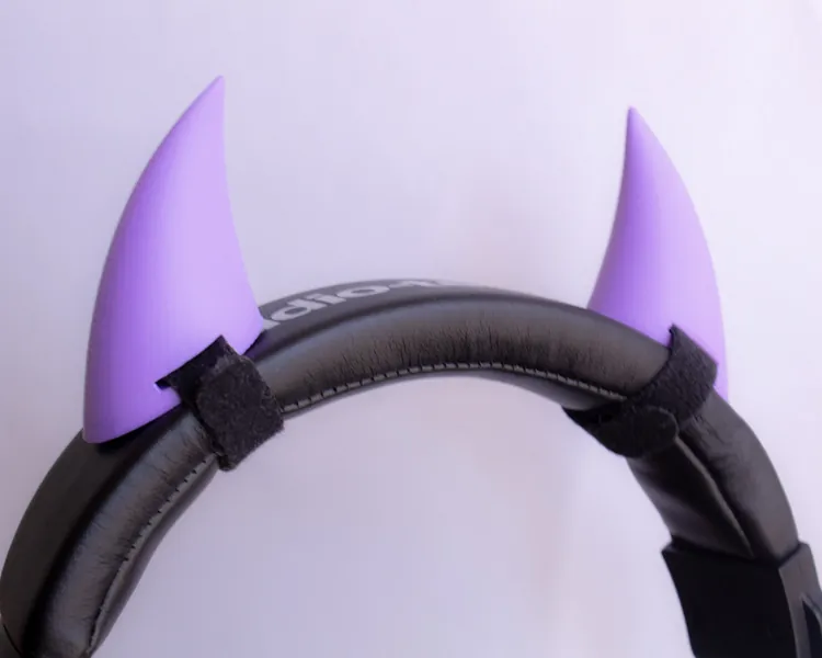 Horns Demon for Headset Headphones (Pastel Purple)