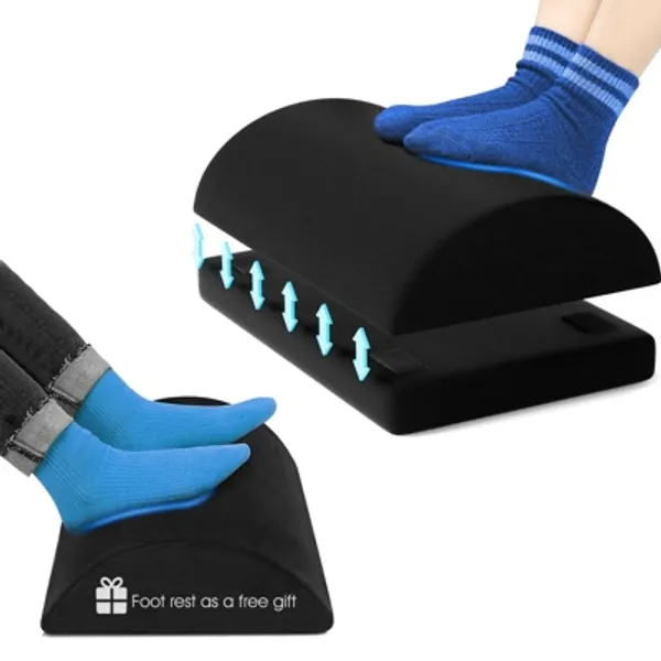 Aerostralia Foot Rest, Ergonomic Under Desk Foot stool, 3IN1 Adjustable Detachable Comfort Memory Foam Foot Cushion for Office and Home, with Free Standard Foot Rest. (Buy One Get THREE)