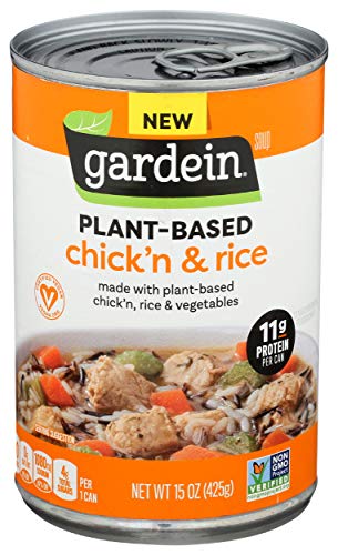 Gardein Plant-Based Chick'n & Rice Soup, Vegan, 15 oz. - Chick'n & Rice Soup - 15 Count (Pack of 1)