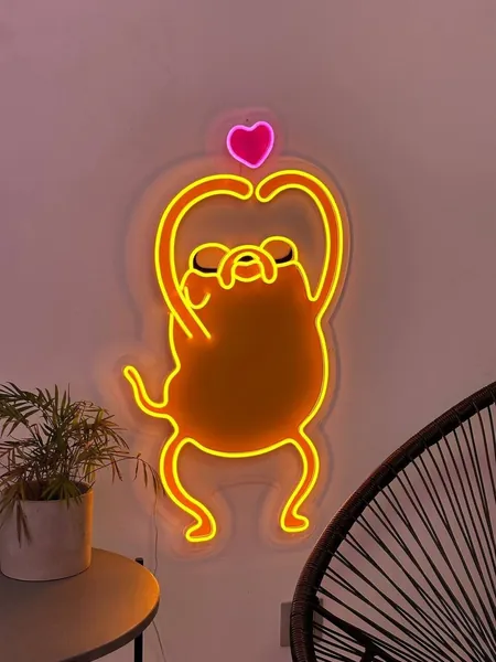 Characters From The Cartoons | Dog From The Cartoons Neon| Led Neon Sign | Jake the dog Neon | Jake Led Sign | Neon Sign With Image ArtWork