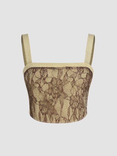 Lace Square Neck Crop Top