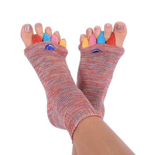 My Happy Feet Foot Alignment Socks with Toe Separators for Men or Women - Large - Multicolor