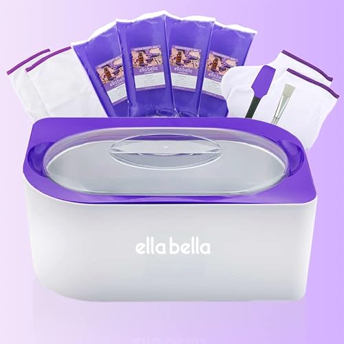 ELLA BELLA® Paraffin Wax Machine for Hand & Feet • Parafin Wax Warmer • Everything in One Kit – Paraffin Wax Refills, Mitts & Booties • Soothing Relief with Parrafin Hot Wax • Home Paraffin Wax Bath - Violet