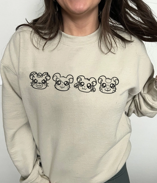 Hamtaro Sweatshirt | Cozy Gamer Anime Crewneck Shirt