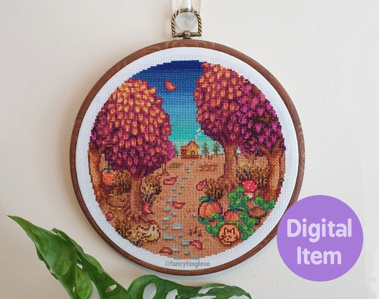 Cross Stitch Pattern - Autumn in the Valley - Instant Digital Download