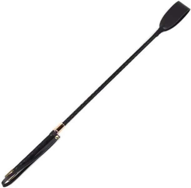 Premium Genuine Leather 18" Horse Crop Whip Jump Bat Top Black Handle | Equestrian Fiberglass Rod for English Equestrianism Training