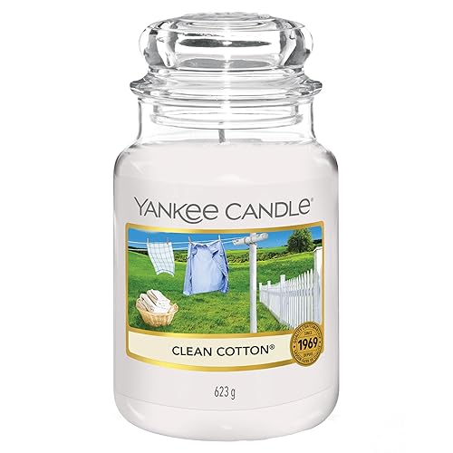 Yankee Candle Scented Candle, Clean Cotton Large Jar Candle, Long Burning Candles: up to 150 Hours, Perfect Gifts for Women - Clean Cotton