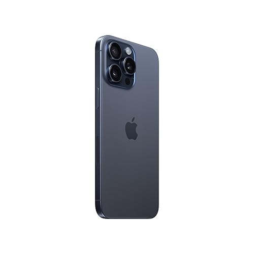 Apple iPhone 15 Pro Max, 256GB, Blue Titanium for Boost Mobile (Renewed) - Boost - Blue Titanium - 256GB