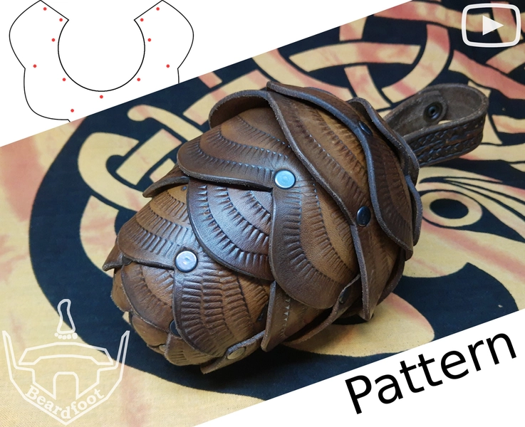 Digital Leather Spruce Cone Bag PATTERN - Nature Set