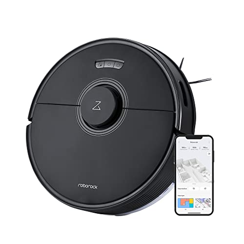 roborock Q7 Max Robot Vacuum and Mop Cleaner, 4200Pa Strong Suction, Lidar Navigation, Multi-Level Mapping, No-Go&No-Mop Zones, 180mins Runtime, Works with Alexa, Perfect for Pet Hair(Black) - Black